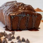chocolate loaf cake with chocolate ganache